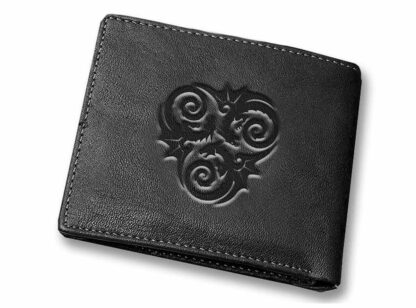 Back of the wallet has an embossed swirled dragon motif