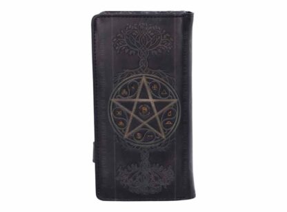 The back of the purse has a large pentagram with a tree of life embossed above and below